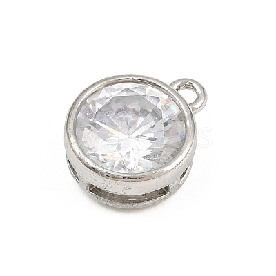 Brass Pave Clear Cubic Zirconia Charms CU-CBAD306-24B-P-1