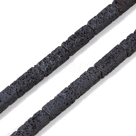 Frosted Natural Lava Rock Beads Strands G-E618-05-1