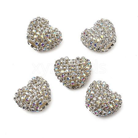 Sparkling Acrylic Heart Beads with Rhinestone Embellishment OACR-NH0001-02A-07-1
