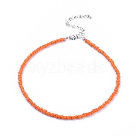 Glass Seed Beaded Necklaces NJEW-JN02691-04-1