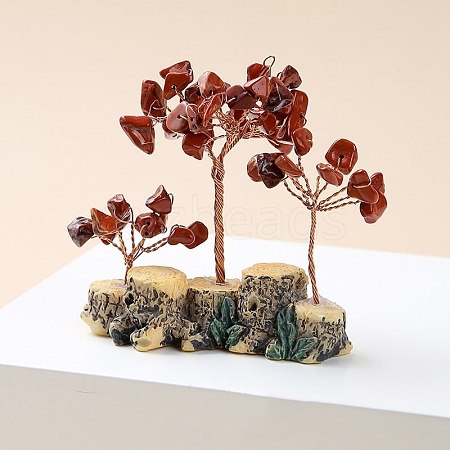 Natural Red Jasper Chips Tree Decorations PW-WG91169-05-1