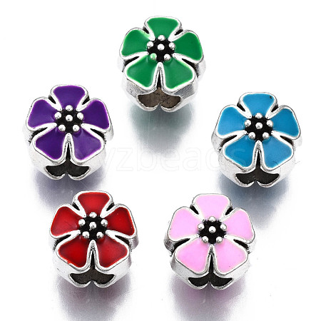 Alloy Enamel European Beads MPDL-T005-006-RS-1