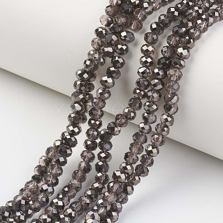 Electroplate Transparent Glass Beads Strands EGLA-A034-T6mm-P14-1