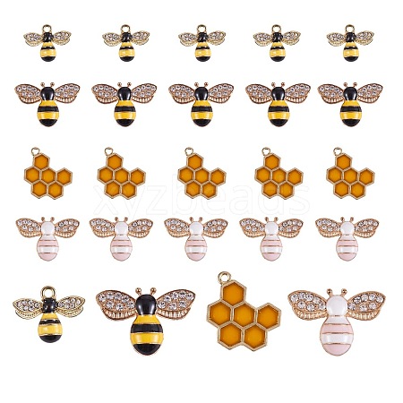 24Pcs 4 Style Alloy Enamel Pendants FIND-SZ0002-30-1