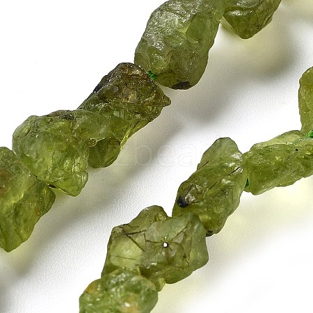 Raw Rough Natural Peridot Beads Strands G-P528-B05-02-1