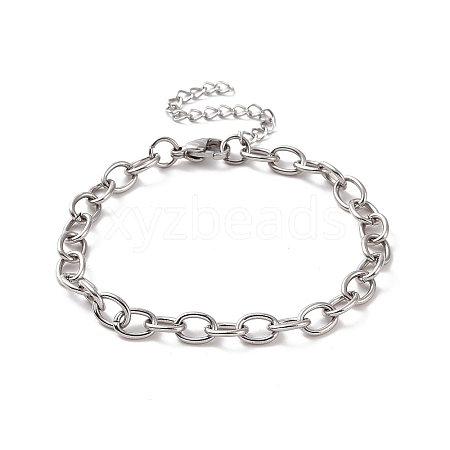 Non-Tarnish 304 Stainless Steel Cable Chain Bracelet for Men Women BJEW-E031-01P-05-1