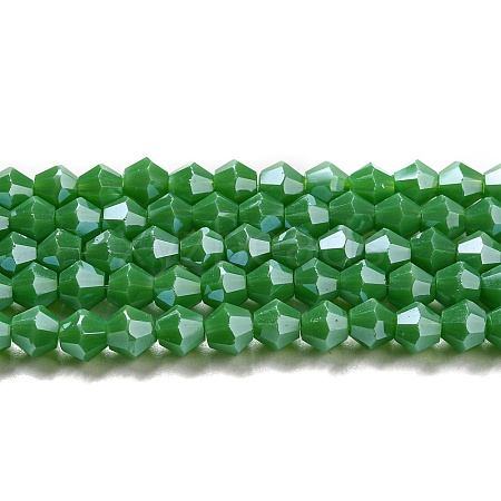 Opaque Solid Color Electroplate Glass Beads Strands EGLA-A039-P4mm-A08-1