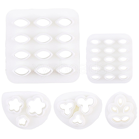 5Pcs 5 Styles Plastic Clay Pressed Molds DIY-SC0031-03-1