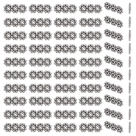 100Pcs Tibetan Style Alloy Spacer Bars TIBE-GO0001-08-1