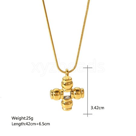 Religion 304 Stainless Steel Hollow Pendant Necklaces WGE4485-02-1