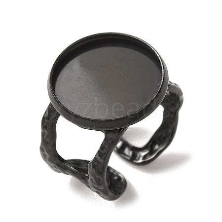 Hammered 304 Stainless Steel Cuff Ring Components SA-CBAC0DF-02E-EB-1