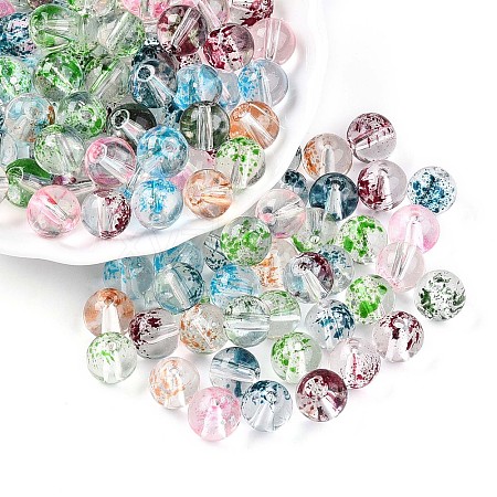 Baking Paint Transparent Glass Beads X1-DGLA-R053-10mm-M-1