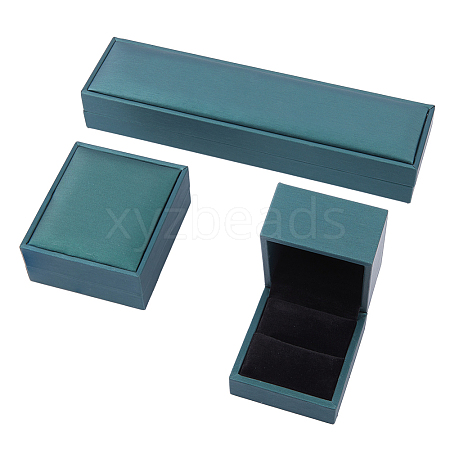 DICOSMETIC 3pcs 3 styles PU Leather Jewelry Storage Boxes Set CON-DC0001-07-1