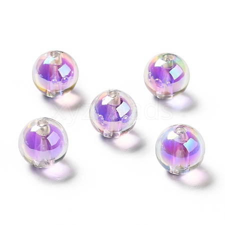 Two Tone UV Plating Rainbow Iridescent Acrylic Beads TACR-D010-03A-07-1