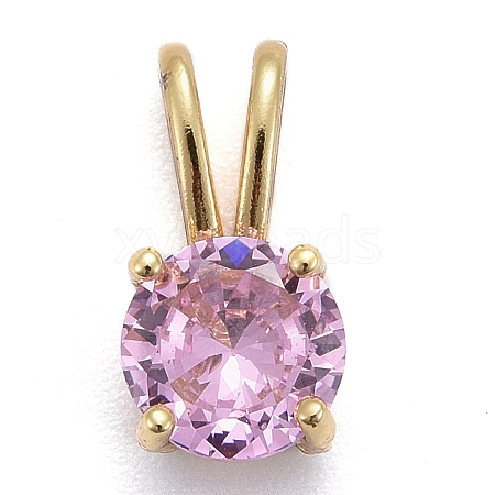 Brass Micro Pave Cubic Zirconia Pendants X-KK-P192-04-G03-1