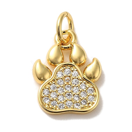 Rack Plating Brass Micro Pave Cubic  Zirconia Pendants KK-U027-16G-1