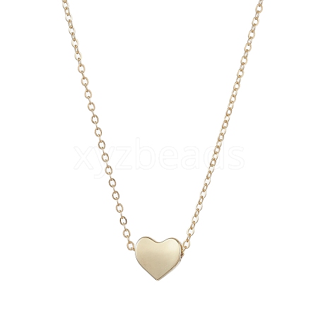 Brass Heart Pendant Necklaces for Women NJEW-JN04895-1