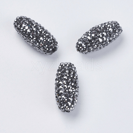 Polymer Clay Rhinestone Beads RB-F023-12-1