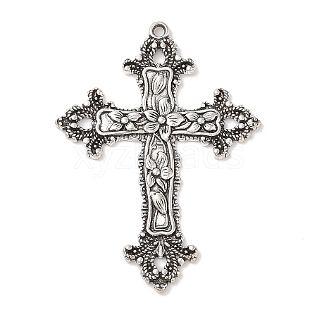 Tibetan Style Alloy Big Gothic Pendants TIBEP-A20541-AS-FF-1