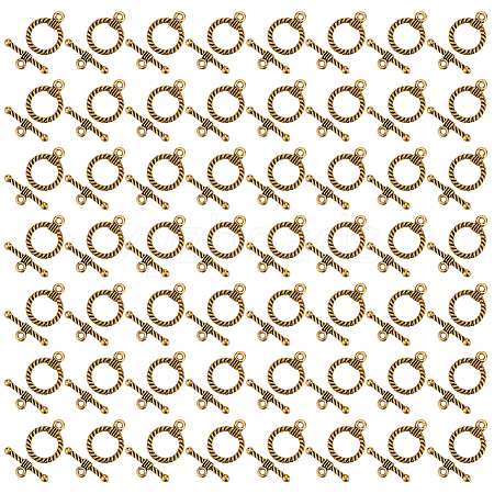 150Pcs Tibetan Style Alloy Toggle Clasps FIND-GO0002-99AG-1