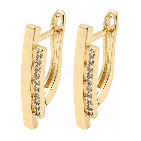 Brass Micro Pave Clear Cubic Zirconia Hoop Earrings for Women EJEW-E295-23KCG-1