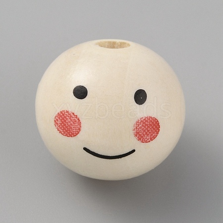 Printed Wooden Beads WOOD-WH0001-06B-1