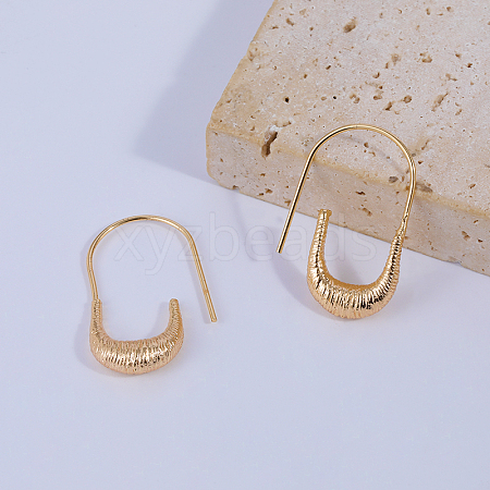 U-shaped Brass Dangle Earrings WD6040-1