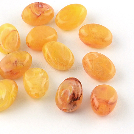 Oval Imitation Gemstone Acrylic Beads OACR-R052-06-1