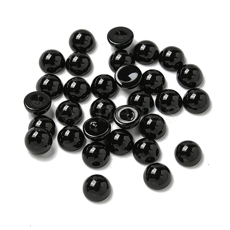 Natural Black Stone Cabochons G-Q173-01B-17-1