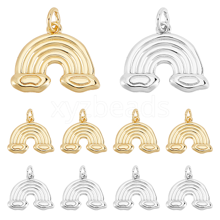 SUPERFINDINGS 12Pcs 2 Colors Rack Plating Brass Pendants FIND-FH0004-03-1