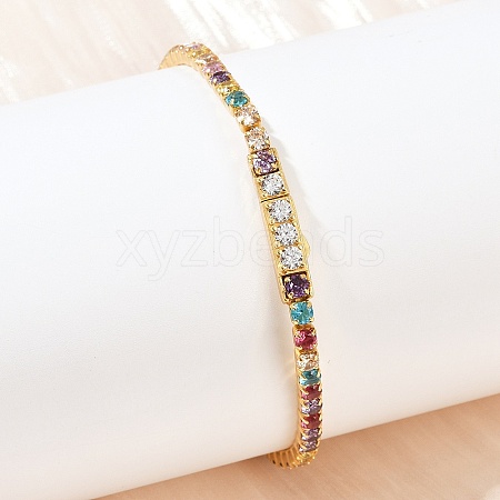 925 Sterling Silver Micro Pave Cubic Zirconia Tennis Bracelets for Women BJEW-C117-01B-G01-1