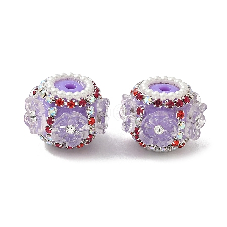 Flower Style Resin Rhinestone Beads CLAY-NH0003-05S-01-1