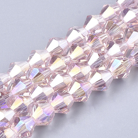 Electroplate Glass Beads Strands X-EGLA-Q118-8mm-B12-1