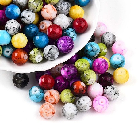 Baking Painted Glass Beads DGLA-S115-10mm-MS-1