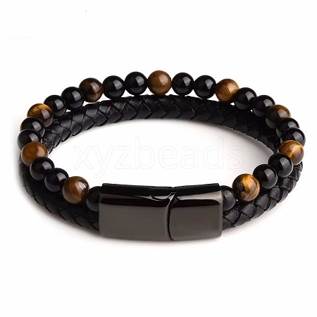 Natural Tiger Eye Beaded Bracelets PW24070691713-1