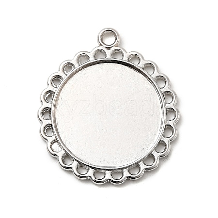 Tibetan Style Pendant Cabochon Settings TIBE-21668-P-RS-1