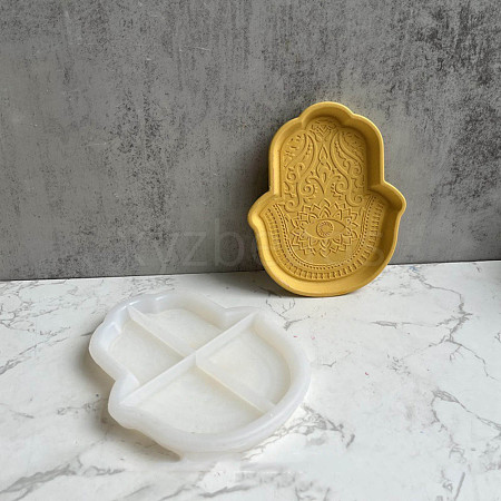 DIY Hamsa Hand Tray Plate Silicone Molds DIY-P070-E01-1