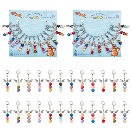 Dragonfly Pendant Stitch Markers HJEW-AB00297-1