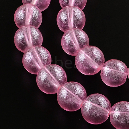 Transparent Spray Painted Glass Bead Strands DGLA-R050-8mm-14-1