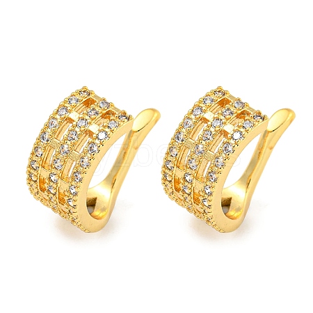 Brass Micro Pave Cubic Zirconia Cuff Earrings EJEW-C104-104G-1