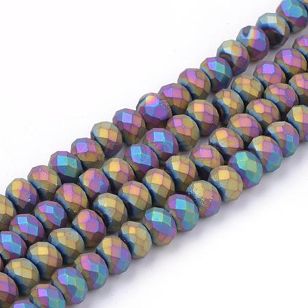 Electroplate Glass Beads Strands EGLA-S141-6mm-02B-1