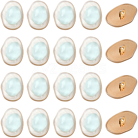 20Pcs 1-Hole Alloy Resin Buttons BUTT-CY0001-21A-1