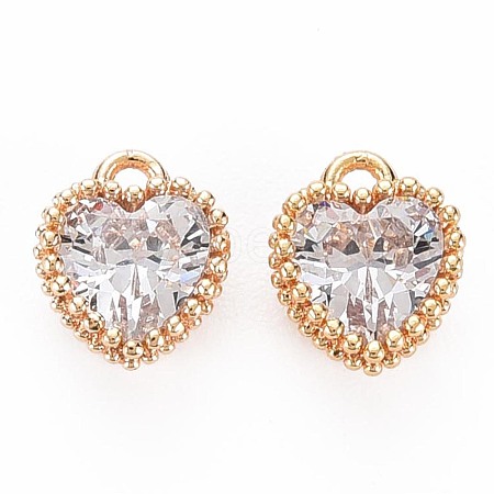 Brass Micro Pave Cubic Zirconia Charms KK-S356-773E-1