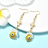 Handmade Seed Evil Eye & Cross Dangle Earrings EJEW-MZ00227-04-2