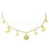 Moon & Star & Sun Brass Pendant Necklaces NJEW-TA00164-1