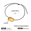 304 Stainless Steel Bean Pendant Adjustable Black Waxed Cord Necklaces for Women FS-WGC253F-02-1