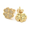 Brass Micro Pave Cubic Zirconia Ear Studs EJEW-P261-20G-2