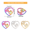 24Pcs 3 Colors 304 Stainless Steel Pendants STAS-DC0012-04-2