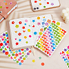 GOMAKERER 4 Bags 4 Styles Flat Round & Flower & Star & Heart Colorful Self-Adhesive Paper Gift Tag Stickers AJEW-GO0001-03-5