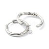 Tarnish Resistant 201 Stainless Steel Huggie Hoop Earring Findings STAS-P283-01K-P-2